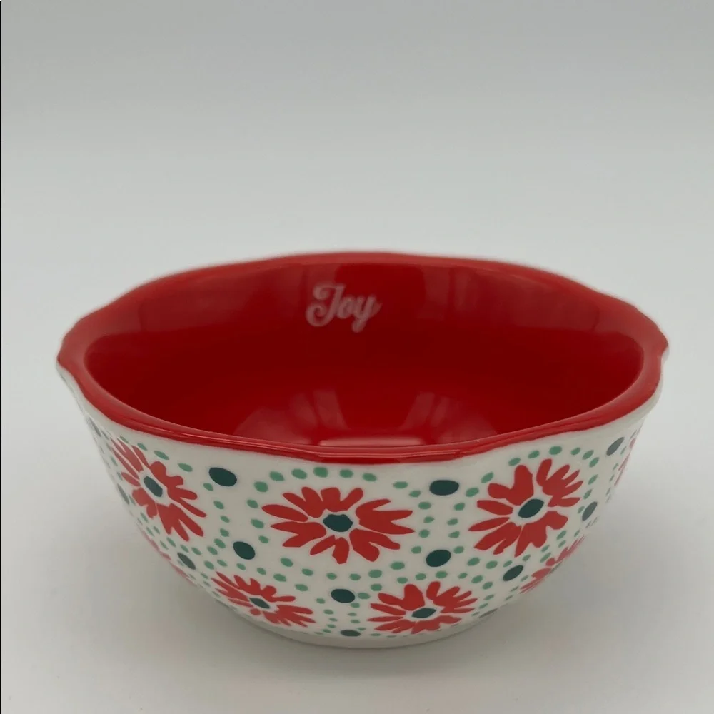 NWT The Pioneer Woman “JOY” Small Fruit Bowl / Serving Bowl “Holiday Daisy”